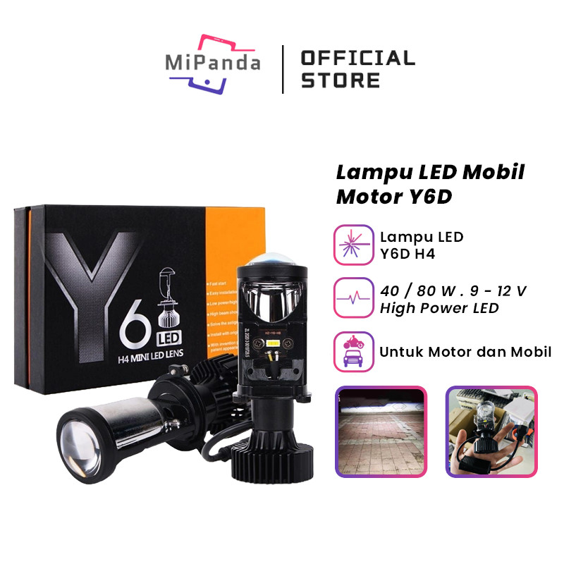 Lampu Lampu Led Motor Mini Projector Projie Y6d H4 Led Mobil Motor H4 Super Bright