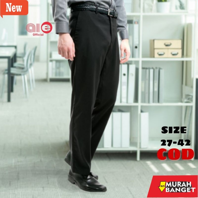 Celana canvas pria terviral- CELANA KERJA PRIA FORMAL KANTOR SIZE 27 - 42 BAHAN KAIN UKURAN JUMBO BI