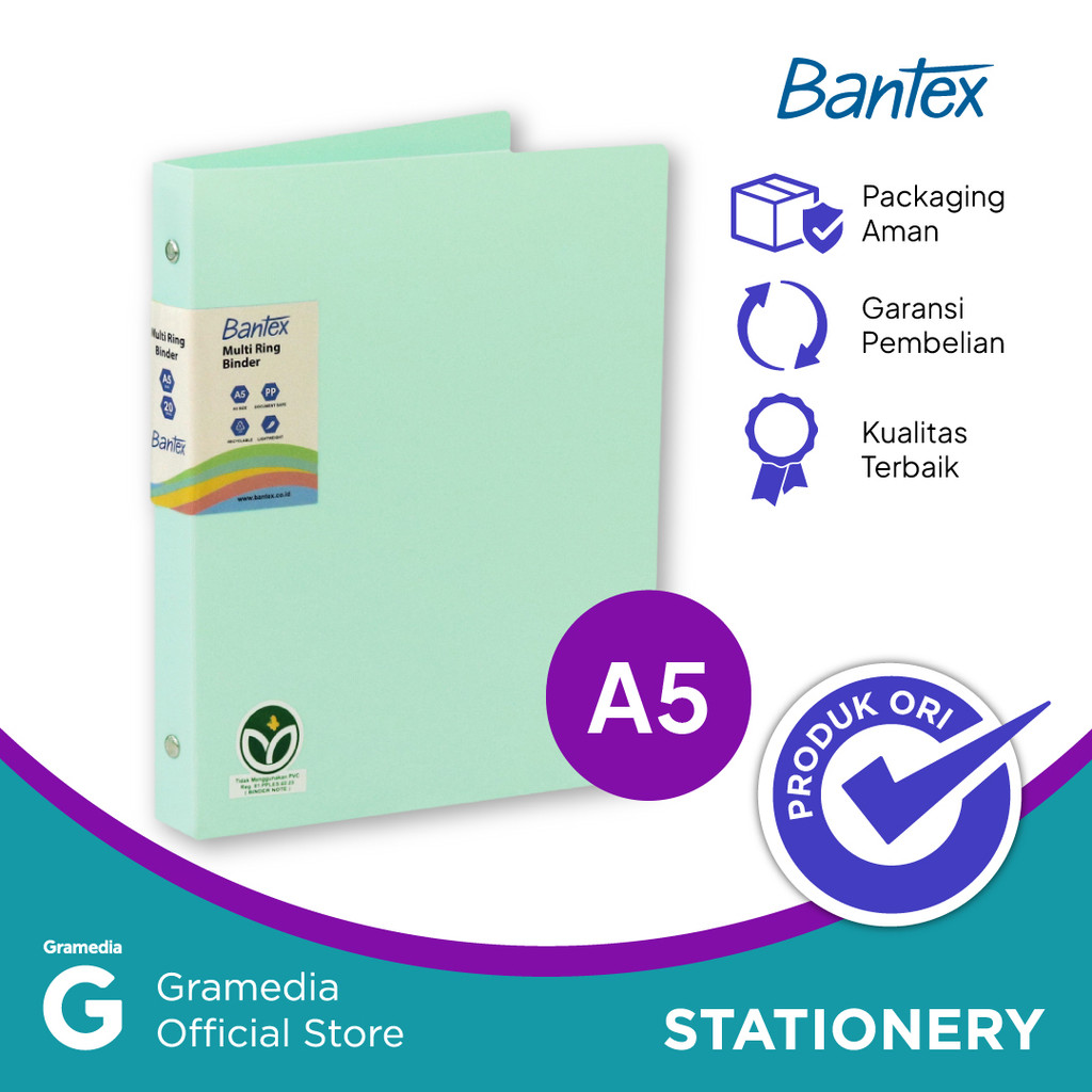 

Bantex Trendy A5 Binder 20 3524 76 Cool Aqua Co