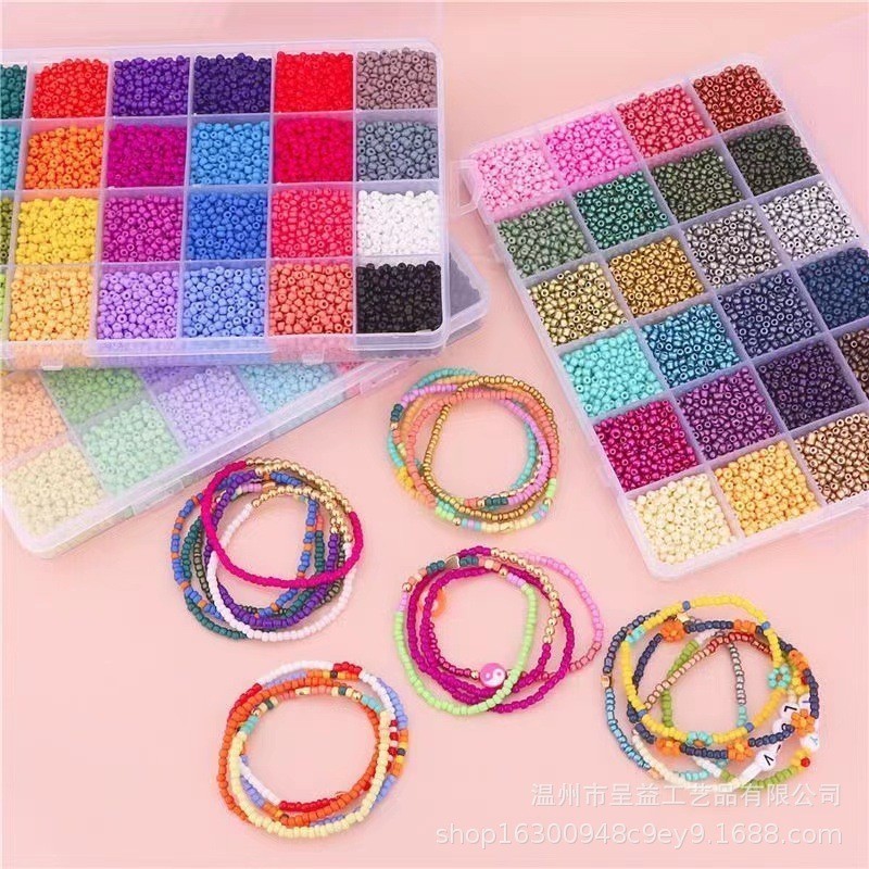 Manik Manik Pasir 1 Box - Manik2 Mote Payet Pasir Paket DIY 3MM BONUS TALI ELASTIS+TALI GIOK 2 METER