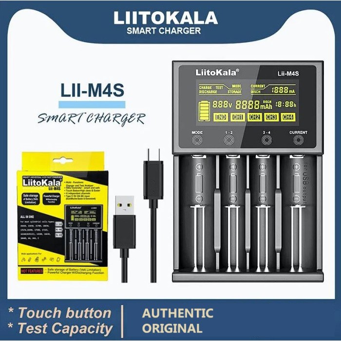 Charger Baterai Liitokala lii M4s Authentic for AA AAA 18650 26650 - Charger Only