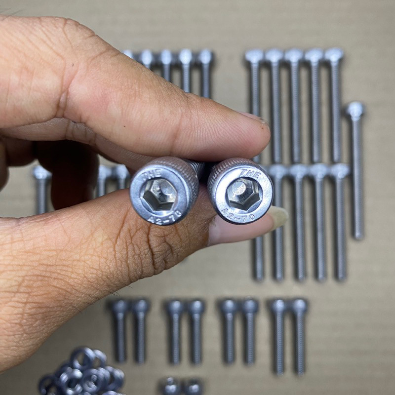 Baut Blok Mesin RX KING Baut L Stainless Anti Karat 100% FULLSET RX KING