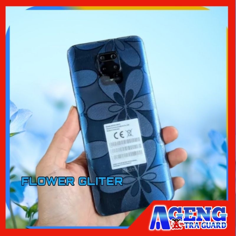 BackSkin Garskin skin Carbon SAMSUNG GLITER FLOWER pelindung belakang J2 J3 J4 J5 J6 J7 J8 Prime Pro