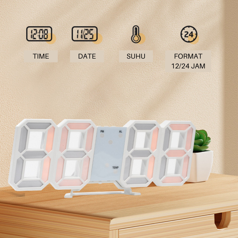 BESTPROMO Jam Dinding Digital LED 3D Modern/ Jam Dinding Digital / Jam Dinding LED / Jam Dinding