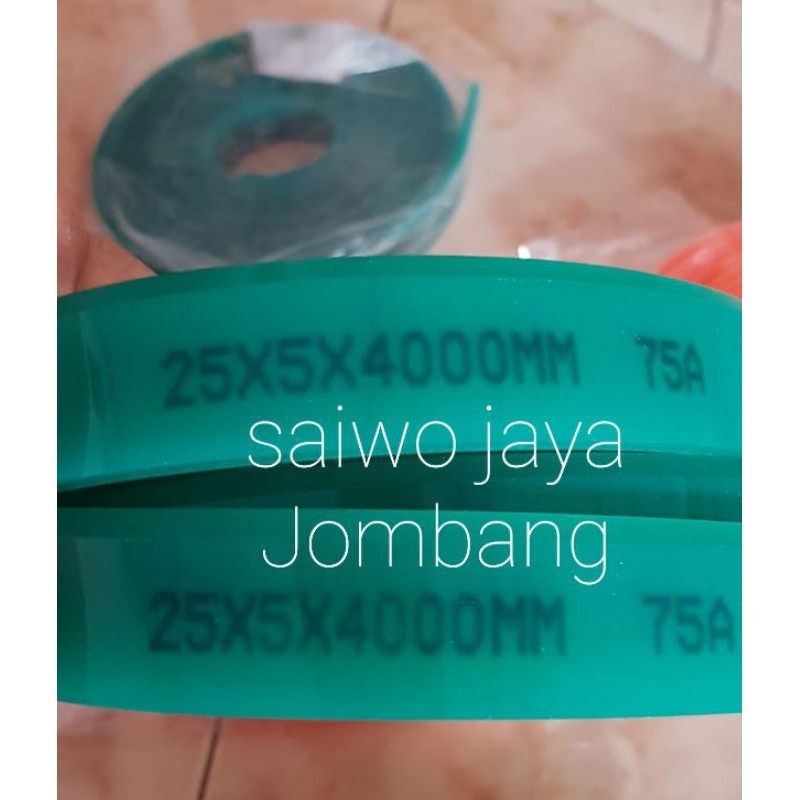 karet rakel hijau lancip murah 100cm saiwo jaya karet 25mmx5mm 75A