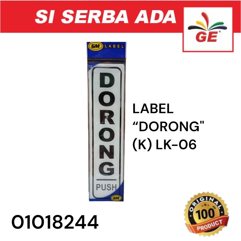 

LABEL "DORONG" (K) LK-06 01018244