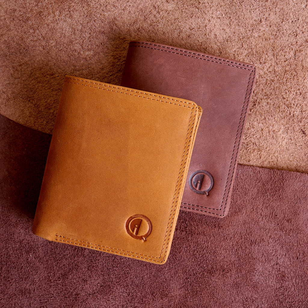 Dompet Kulit Sapi Asli Pria DOMPET KOIN Qi Leather DE01 CH - by fbuqis