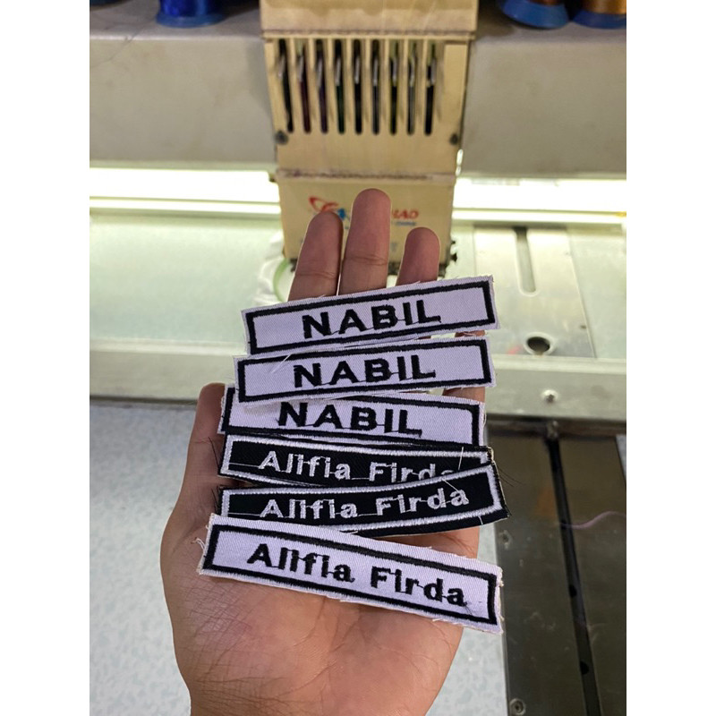 Bordir Bet nama bordir komputer name tag bet sekolah