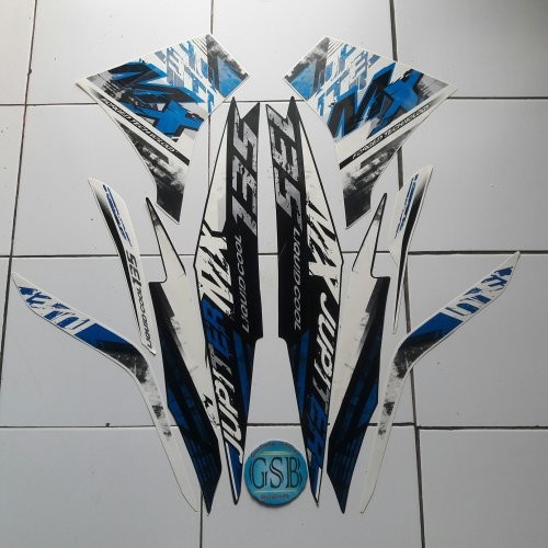 Striping sticker jupiter mx 2014 putih biru - Jupiter MX new 135 2014 putih biru
