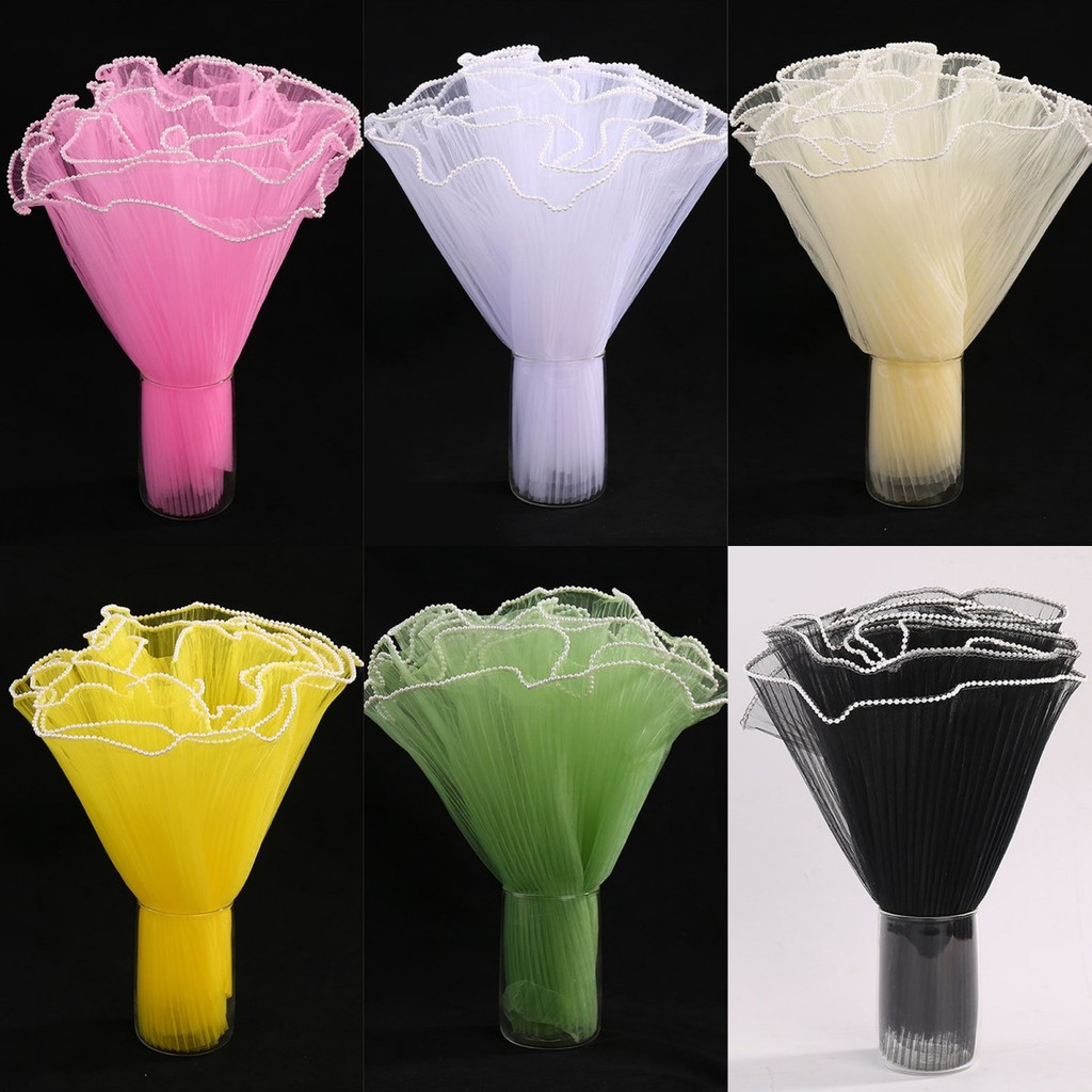 

1PC 28cmx1M Flower Wrapping Paper Wave Yarn Florist Bouquet Packaging Lace Mesh Florist Bouquet Gift Packaging Supplies