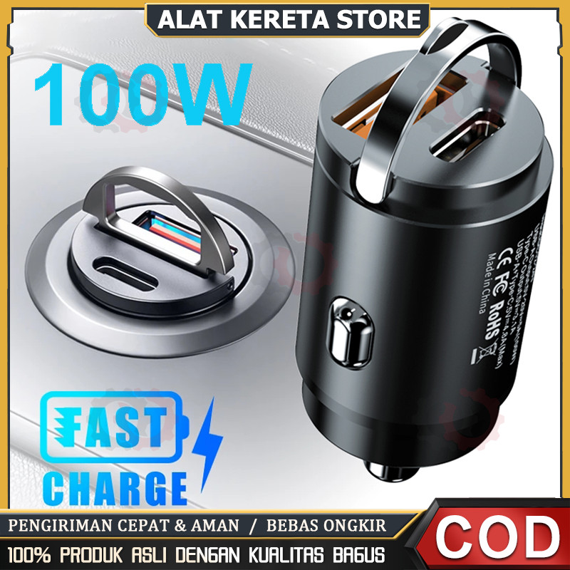 100W Casan Mobil Super Cepat Pengisi Daya Cepat Charger Usb Mobil Casan Hp Buat Di Dalam Mobil Mobil