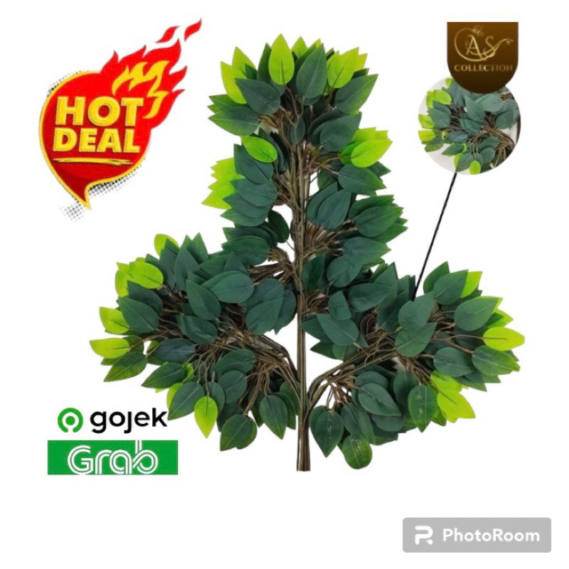 GROSIR DAUN SINTETIS DAUN HIJAU UNTUK DEKORASI DAN VERTICAL GARDEN SINTETIS