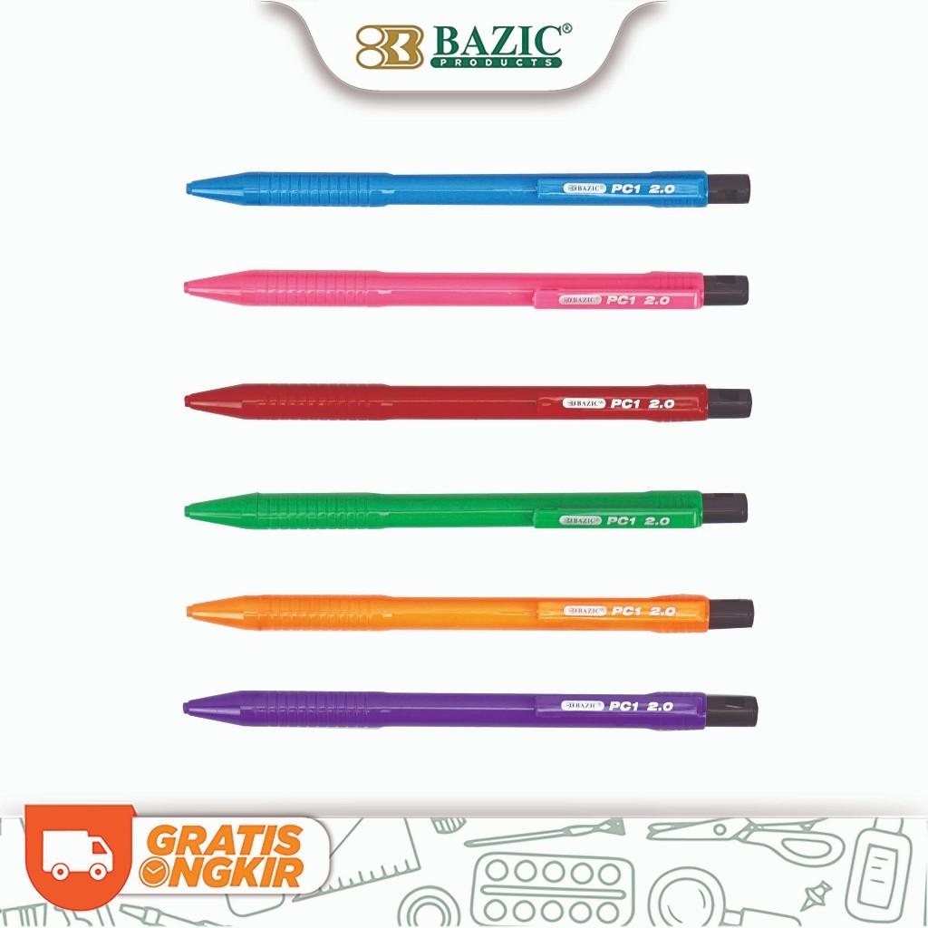 

Bazic 2.0mm Retractable Pencil 2B Fluorescent (Satuan) - Pensil Mekanik