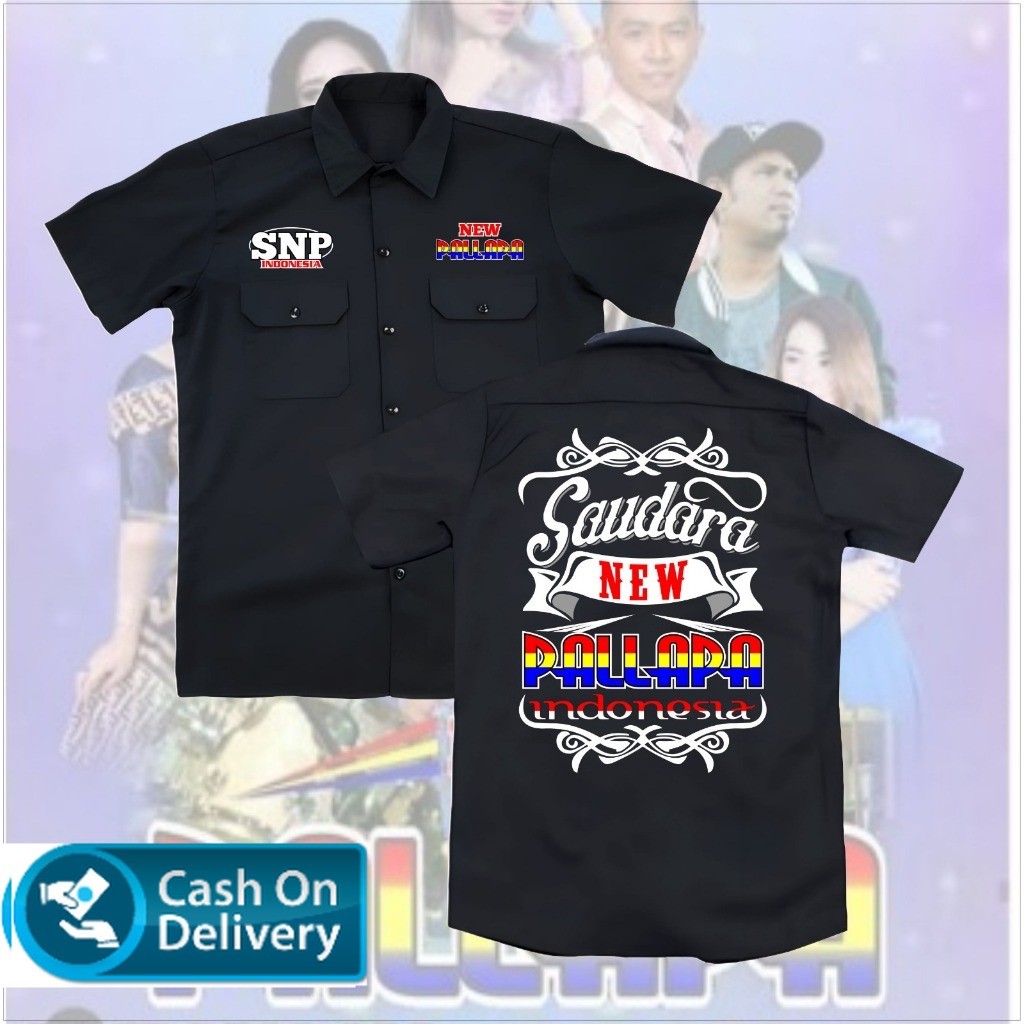 kemeja pendek hitam WORKSHIRT PALPAPA dangdut koplo original distro - kemeja pendek hitam DANGDUT SA