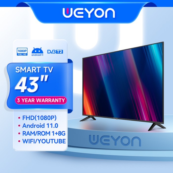 WEYON Smart 43 inch Led TV Android 11 Digital TV FHD Televisi - 43 inch, Smart TV