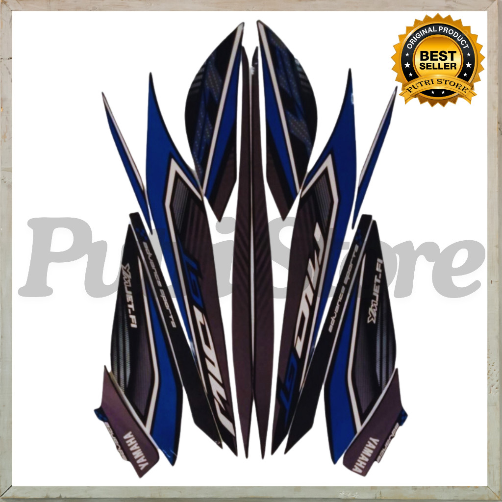 STIKER STRIPING STANDART MIO SOUL GT 2013 HITAM BIRU LIS BODY MOTOR MIO SOUL GT 2013 Queenstore