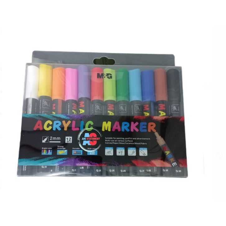 

SPIDOL ACRYLIC MARKER 12 WARNA M&G APL976E1