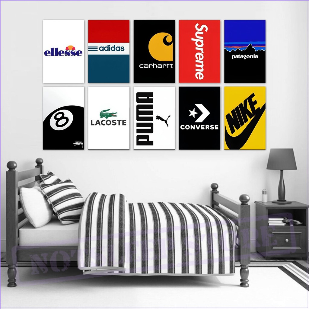 Poster Kayu branded 20x30 cm Dekorasi Kamar / Hiasan dinding /Poster / brand stussy/lacoste/supreme/