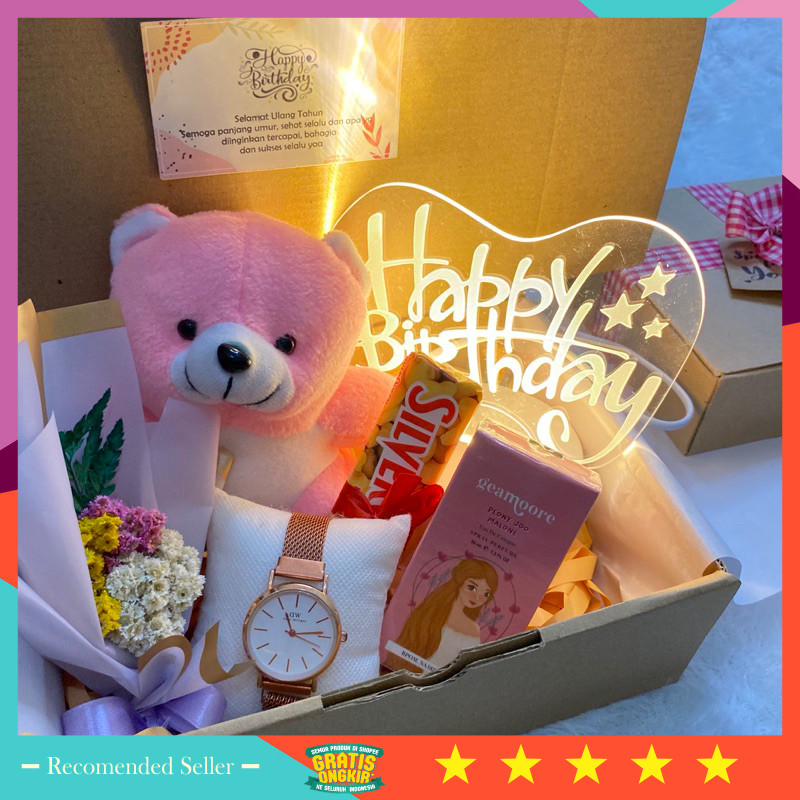 

Hampers kekinian unik viral murah ulangtahun natal tahun baru merry christmas / ️(PAKET GEAMOORE) HAMPERS CEWE LAMPU LED HADIAH ULTAH WISUDA ANNIV