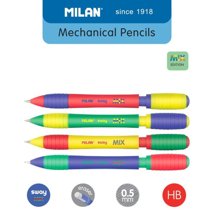 

[BMS Bekasi] Milan Sway Mix Pensil Mekanik 0.5 mm / Mechanical Pencils - 1850159