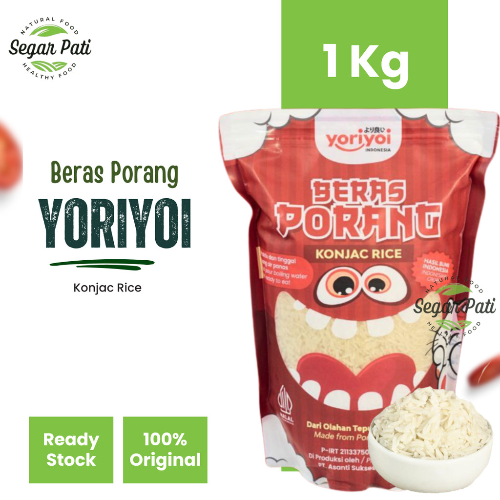 

YORIYOI Beras Porang Shirataki Konjac 1 kg Sehat Diet Rendah Kalori