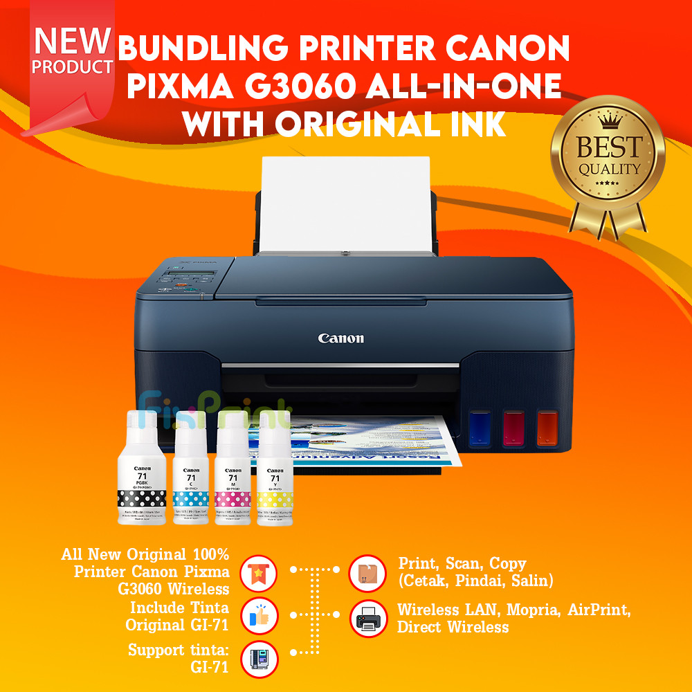 Printer Canon PIXMA G3060 All-in-One Wireless Infus Pabrik