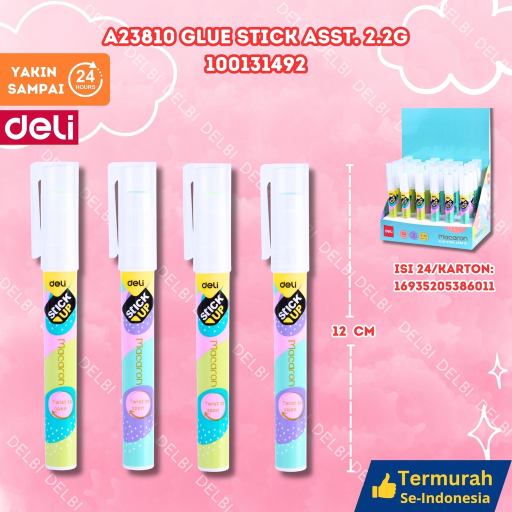 

Deli Glue Stick Lem Kuat Bentuk Pena dengan Klip, Bisa Dicuci EA23810 A23810 Glue Stick Asst. 2.2g