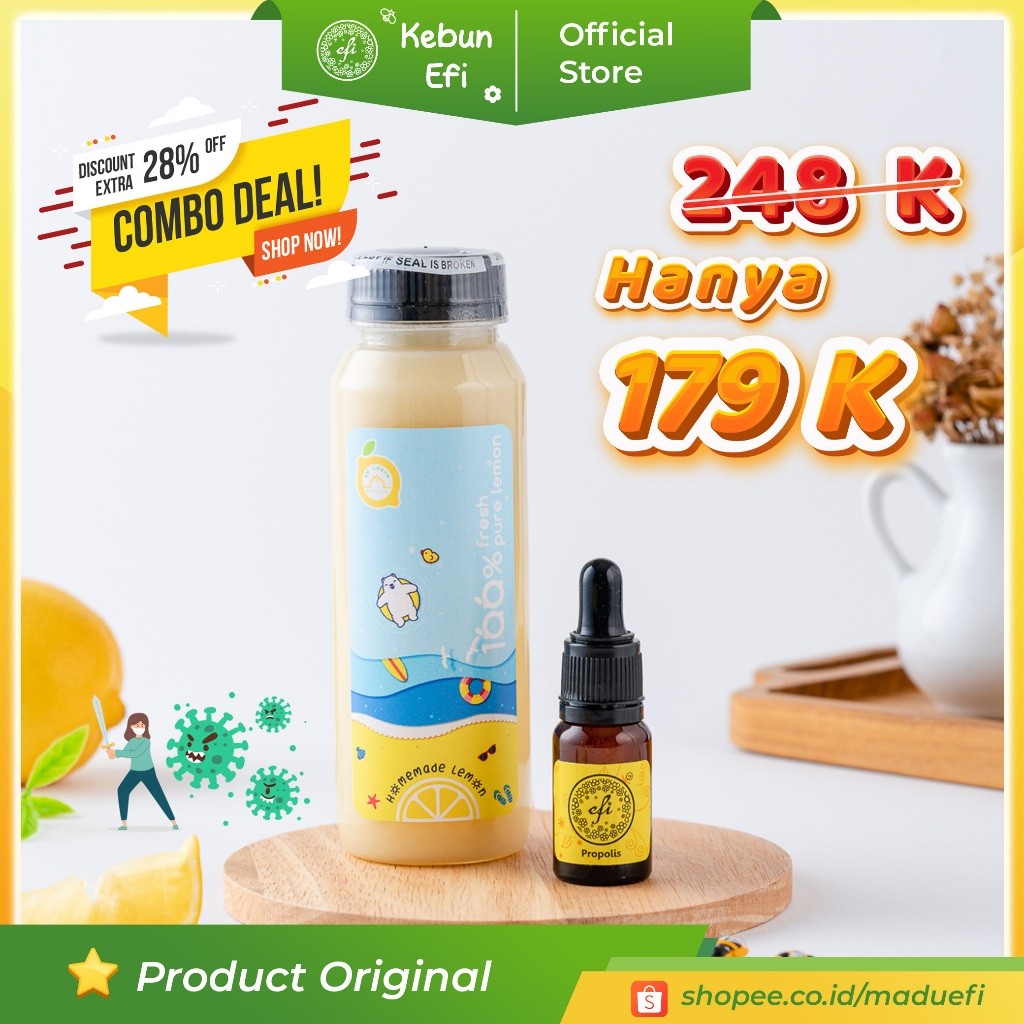 Vitamin C + Immune Booster  ( HM Lemon + Propolis Madu Efi )