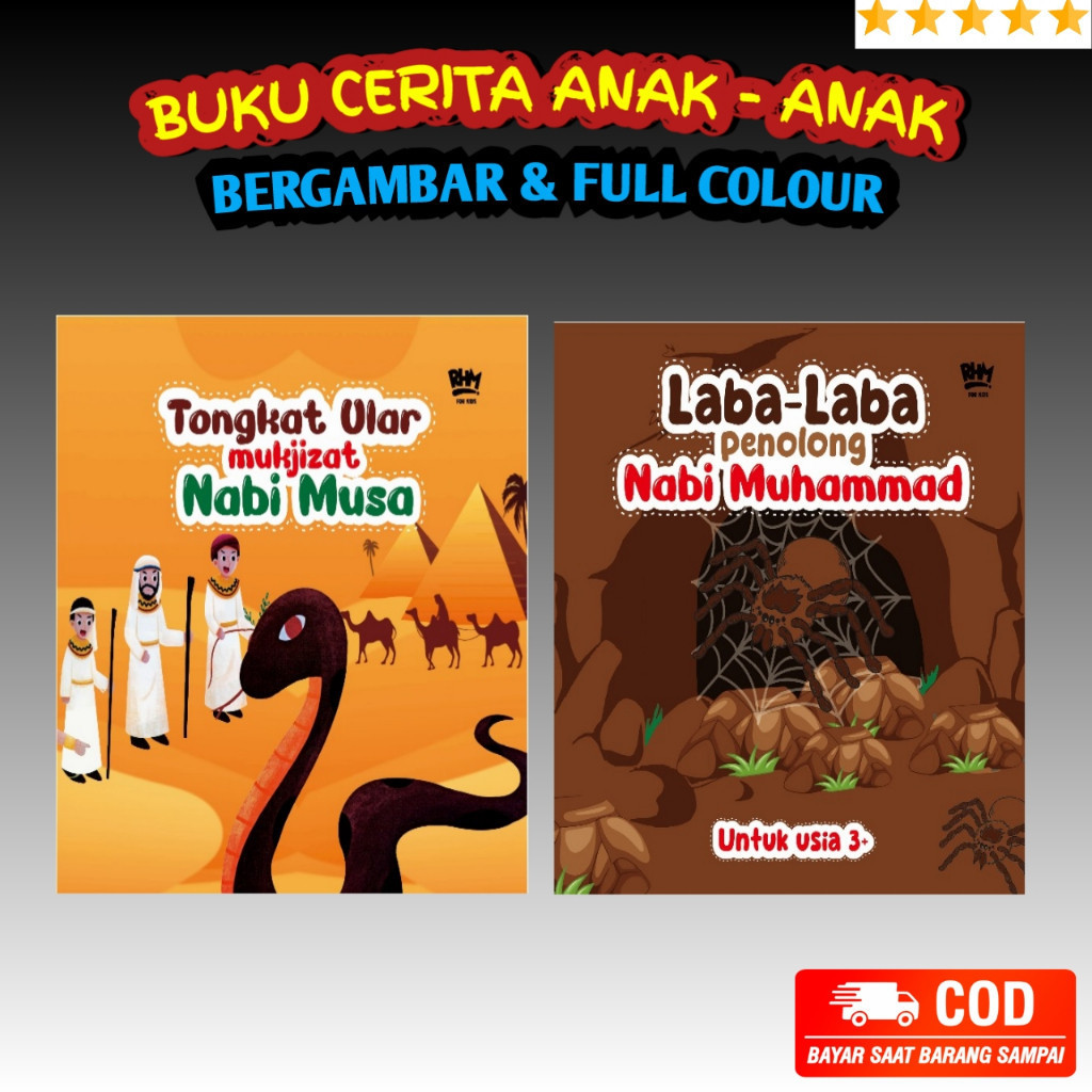 

Buku Cerita Anak Bergambar / Buku Dongeng Anak / Seri Kisah Inspiratif Bilingual / Buku Cerita Anak Islam / Full Colour / menariknovel