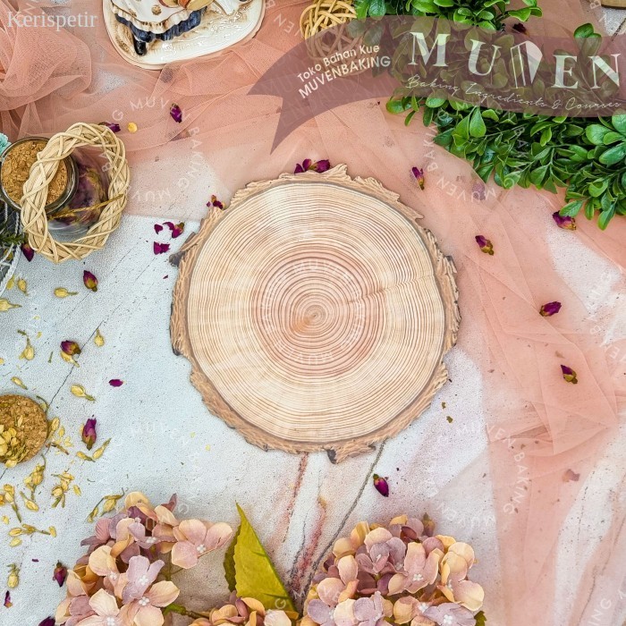 

TATAKAN KUE CAKE BOARD BULAT TEBAL FOOD GRADE SLICED WOOD - 22 CM murah