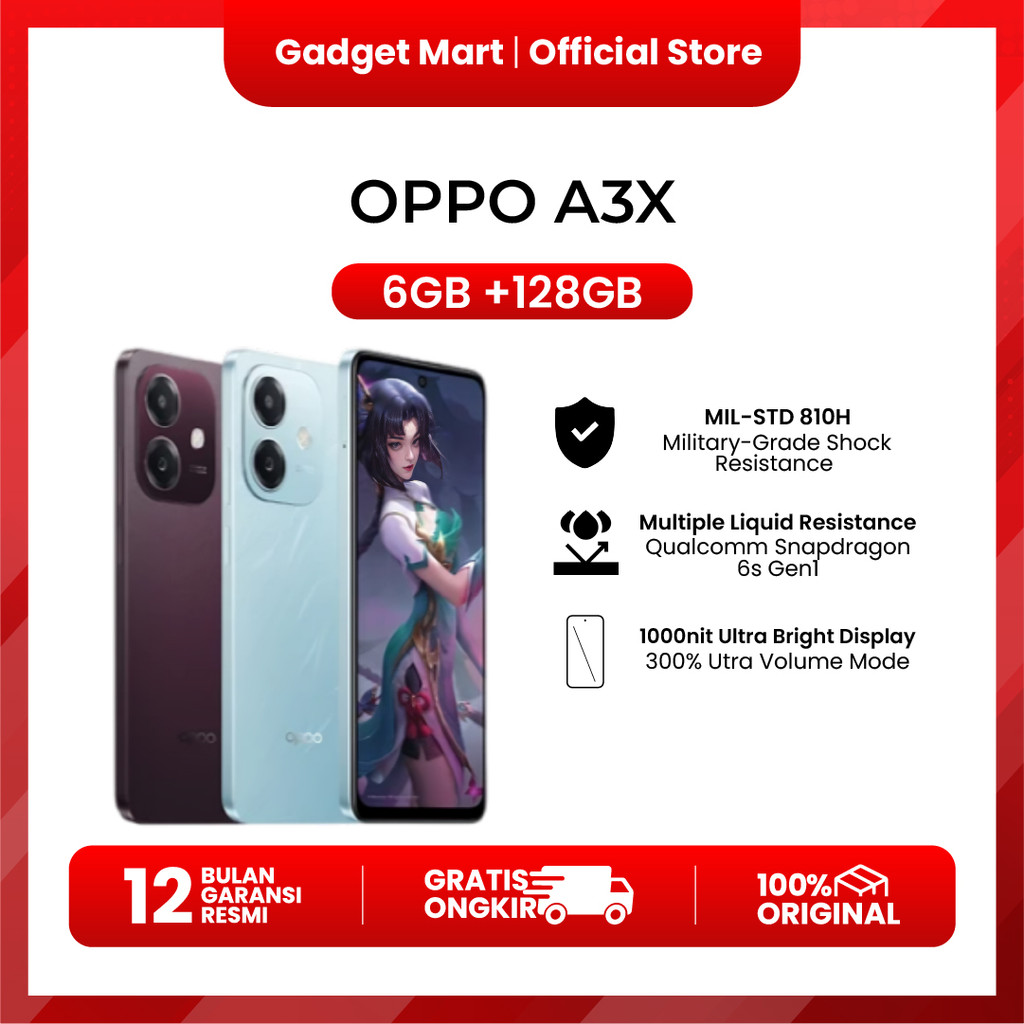 OPPO A3X 6/128GB - Garansi Resmi