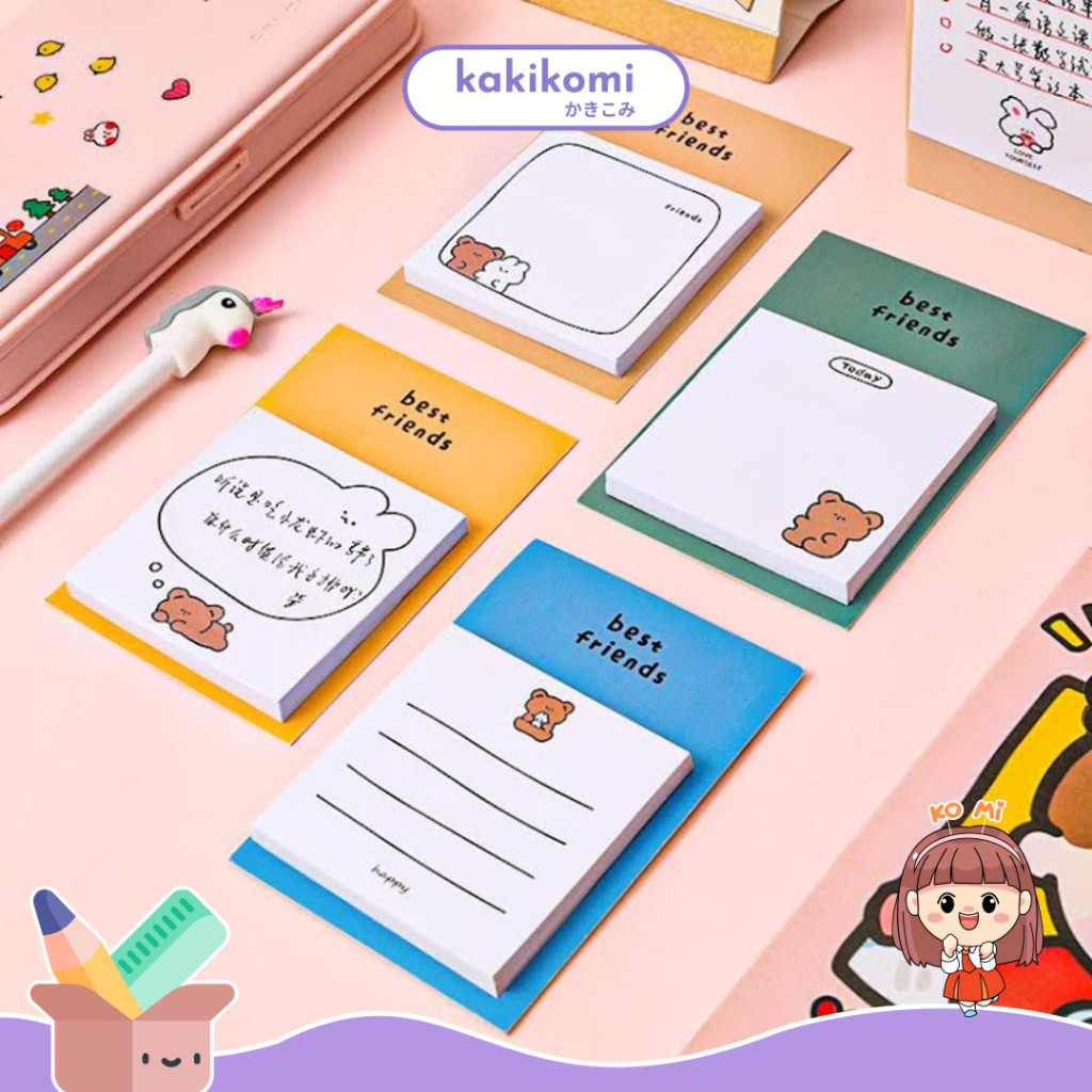 

Sticky Note Mini Lucu Karakter Bear Memopad Karakter Aesthetic
