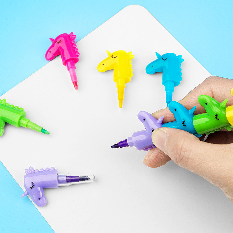

✨AWC✨ PENSIL WARNA SUSUN 5 WARNA MOTIF UNICORN LUCU UNIK