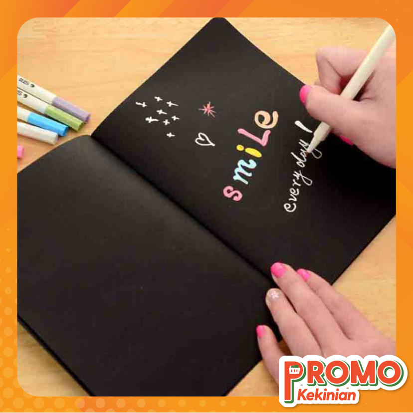 

Promo Kekinian - 6448 Black Paper Notebook / Buku Tulis Warna Hitam 28 Lembar / DIY Foto Diary Agenda