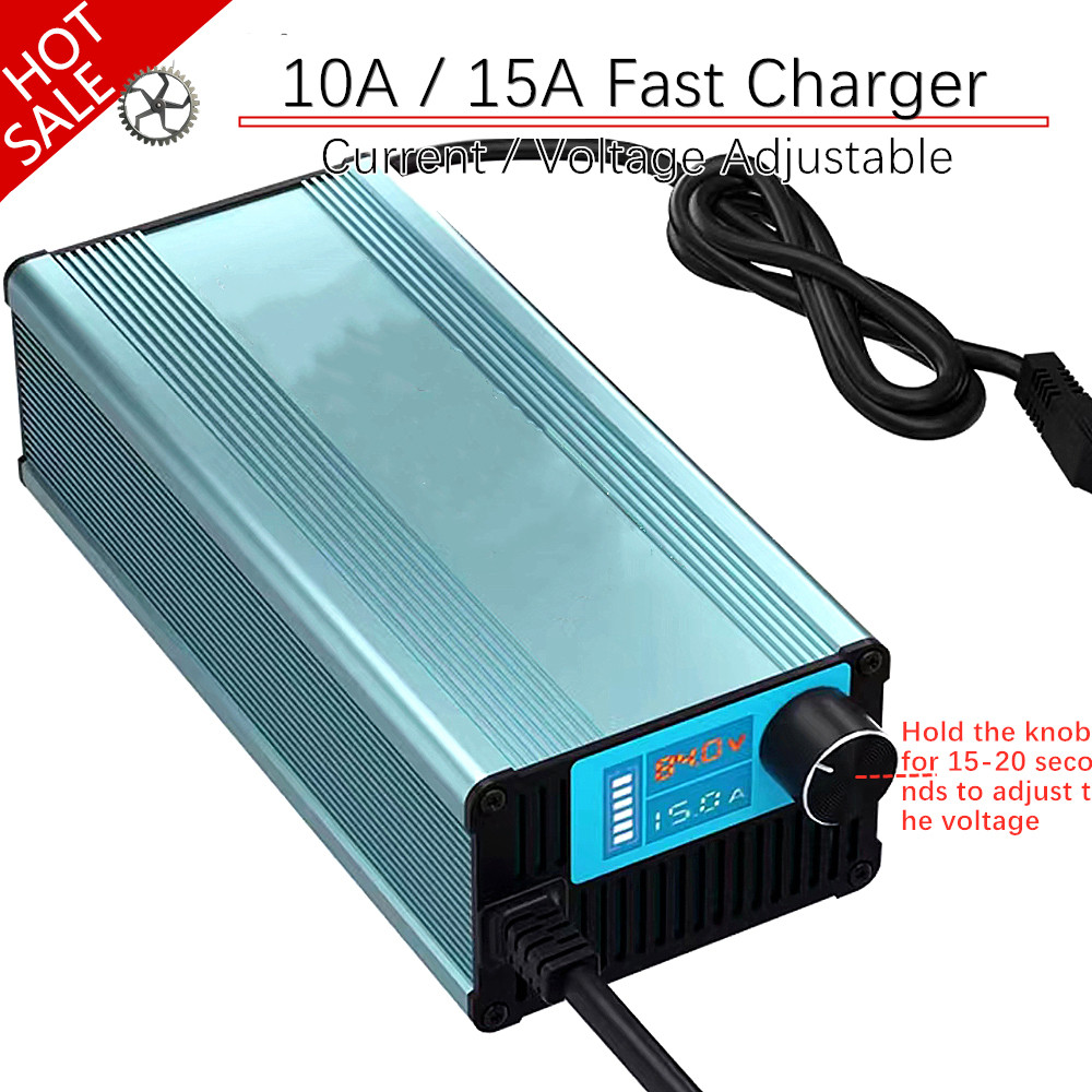 15A Curren Voltage Adjustable 48V 60V 72V 84V 54.6V Li-ion Lifepo4 Lithium Battery Charger 13S 14S 1