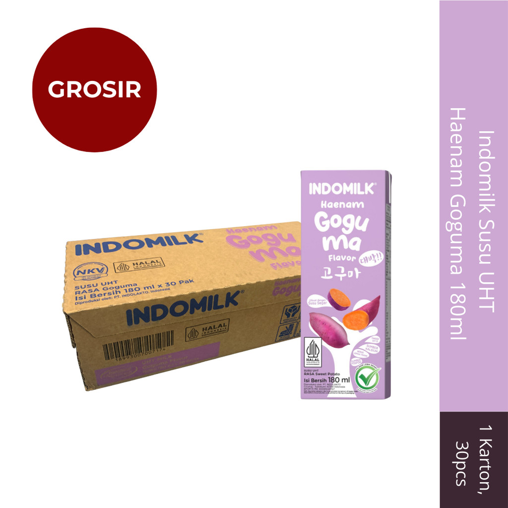 

Indomilk Susu UHT Haenam Goguma 180ml - 1 Karton 30pcs