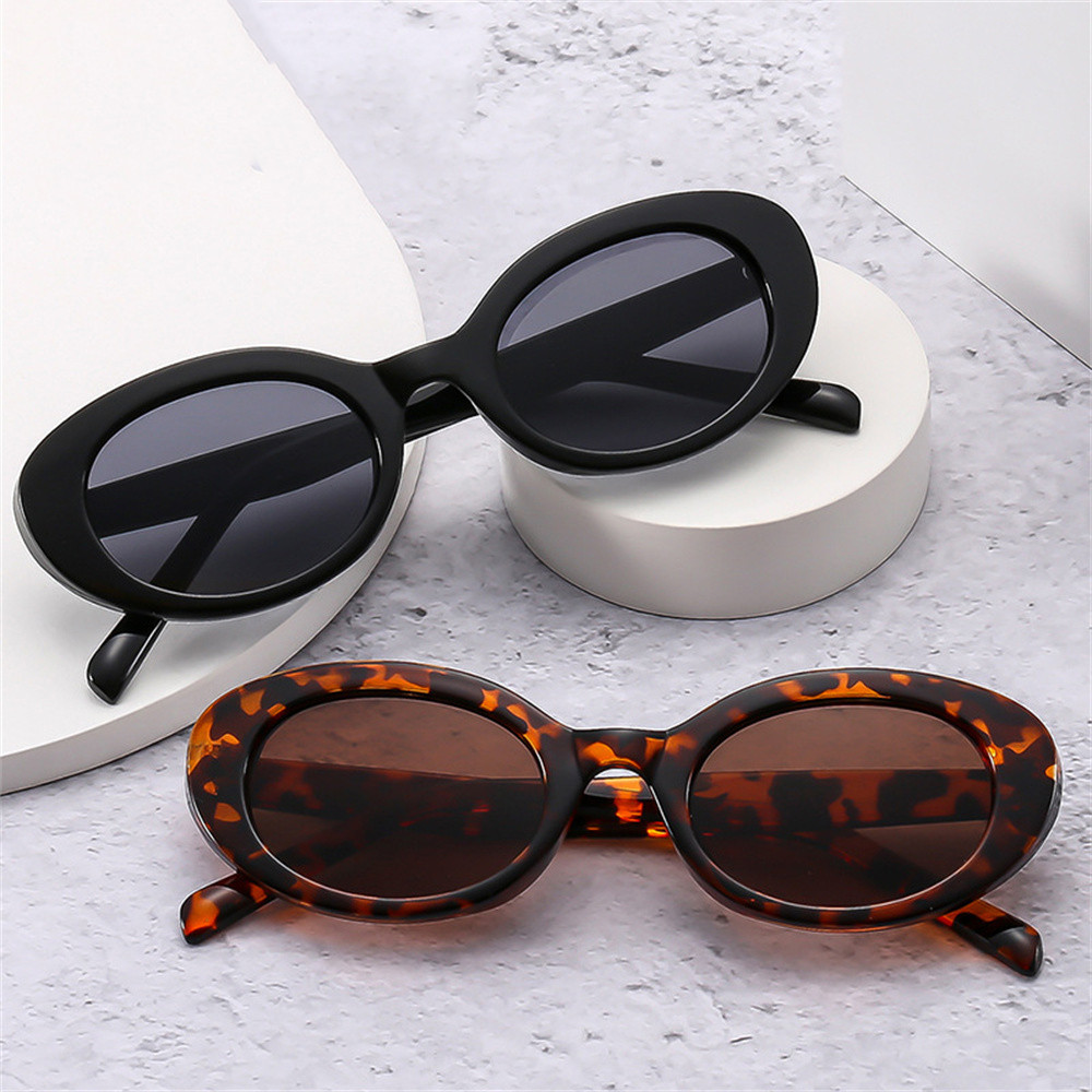 Cat Eye Leopard Sunglasses Women'S Anti-Blue Light Glasses Transparent Frame Oval Sunglasses Outdoor