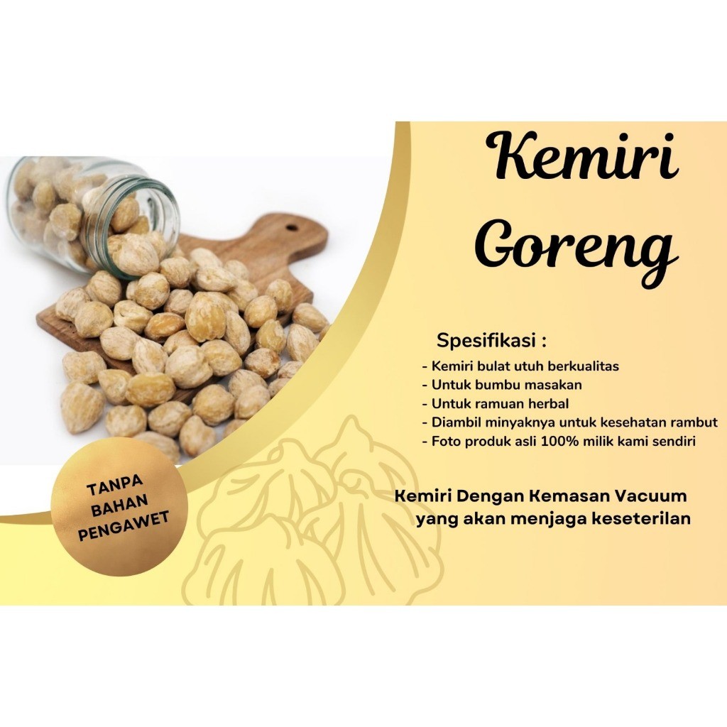 

Kemiri Goreng Bulat 100gr / Biji Kemiri Utuh Asli / Kemasan dan Kualitas Kemiri Premium / Mahogra