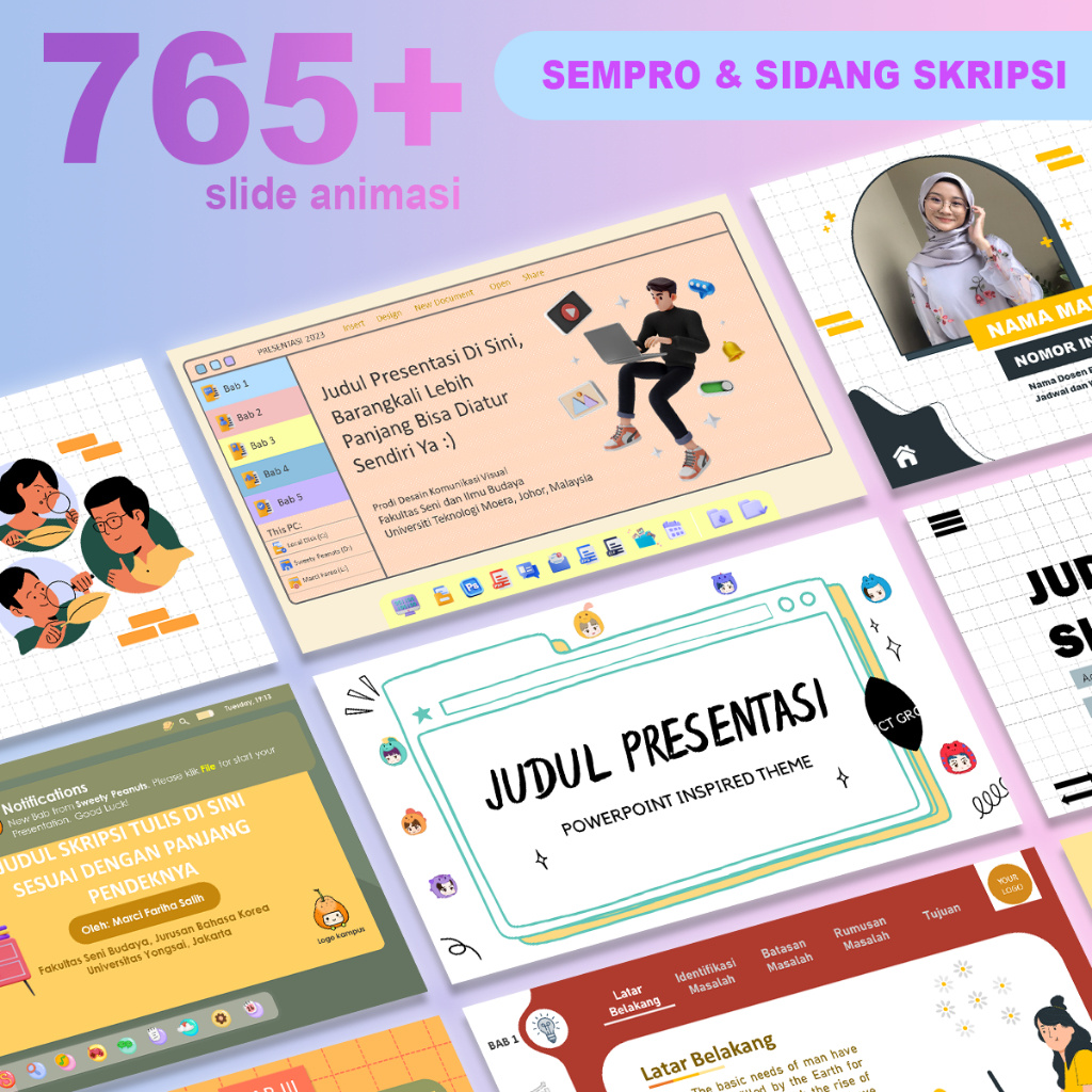 765+ Slide Presentasi PPT Sempro & PPT Sidang Skripsi Bergerak