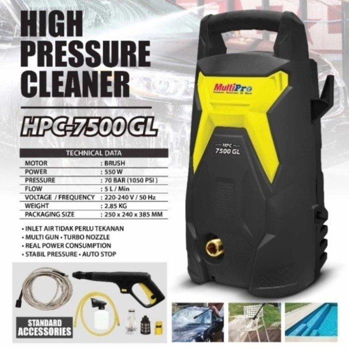 Mesin Jet Cleaner Multi Pro High Pressure MultiPro HPC-7500 GL 550 Watt Mesin Cuci Steam