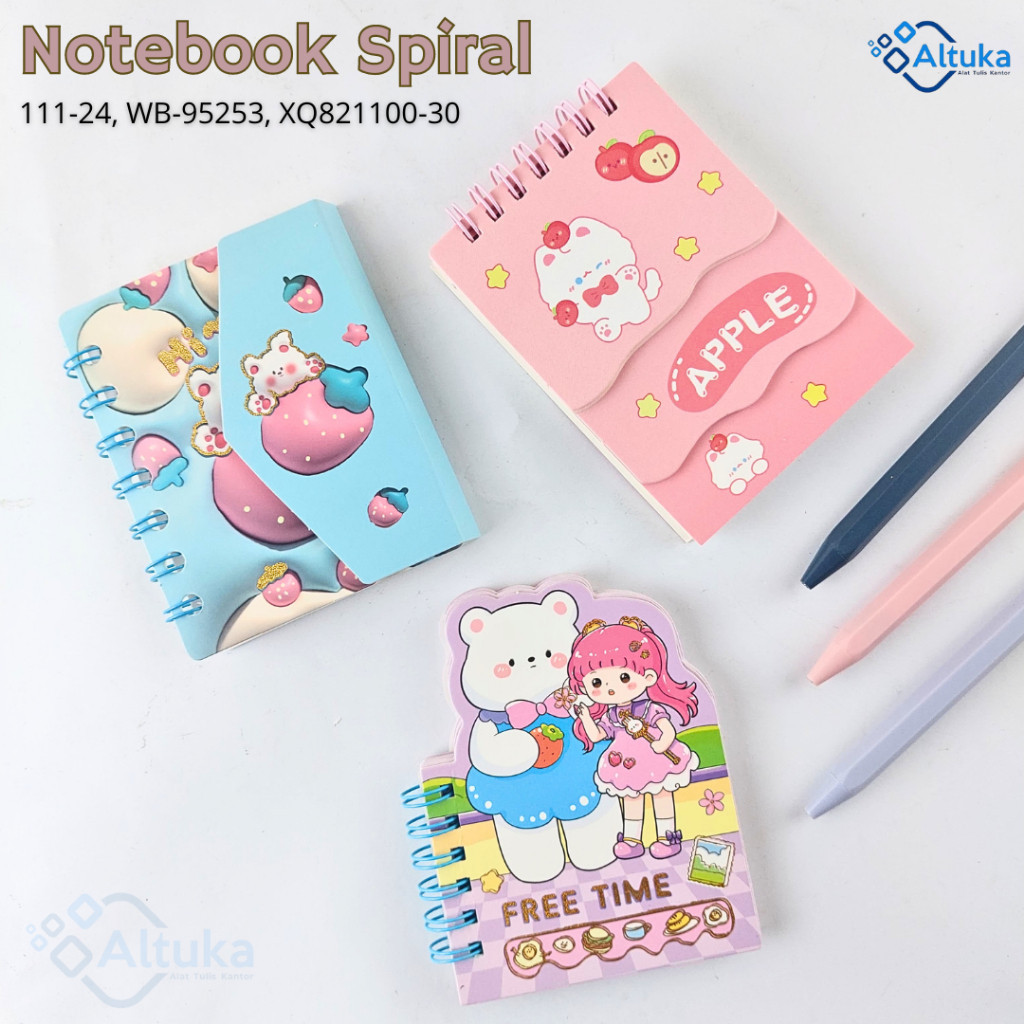 

Note Book / Agenda Karakter Lucu Spiral / Buku Tulis Kekinian Spiral A6