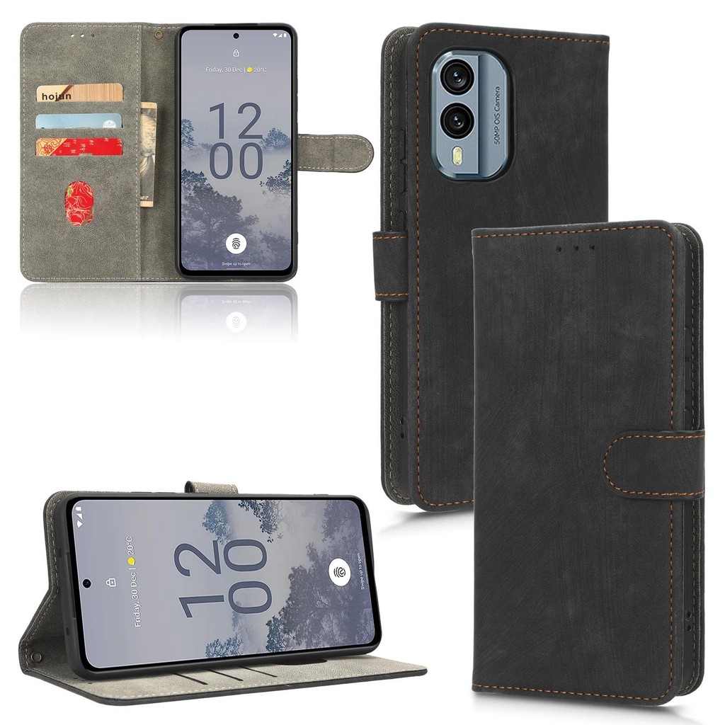 New Phone casing Nokia X30 5G Wallet cover High-grade fleece canvas Magnetic Suction Car Slot Flip c