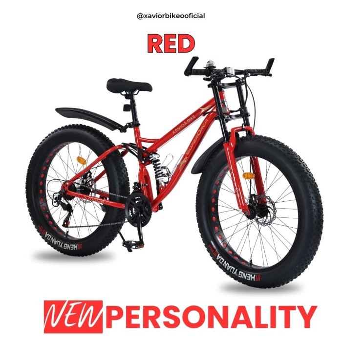 Sepeda MTB Fat Bike 26 inch Xavior XVCM SUPERORCA Double Suspension - Red, XL