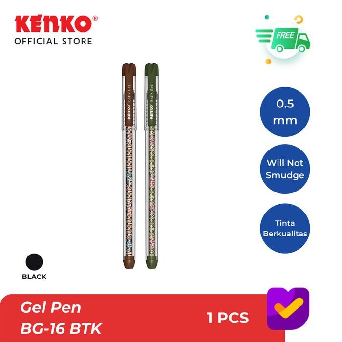 

TERLARIS! Pulpen Gel BG-16 Batik Kenko 0.5mm