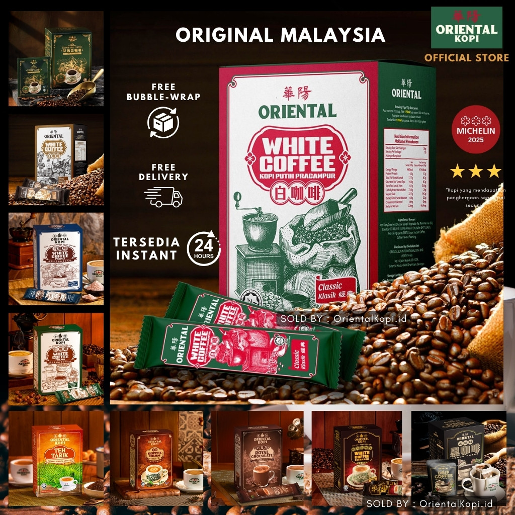 

ORIENTAL KOPI MALAYSIA ORIENTAL KOPI ORIENTAL WHITE COFFEE / SEMUA VARIAN ORIGINAL MALAYSIA