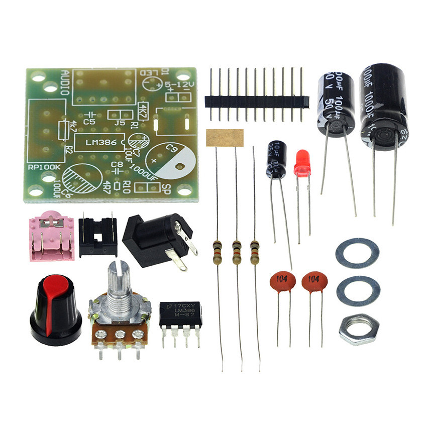 BERGARANSI Paket DIY Kit Amplifier Audio Mini 3V-12V / Paket Kit Power Amplifier Mini Lm386 / Modul