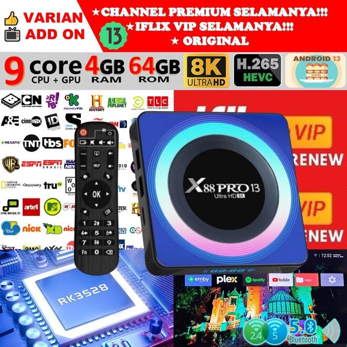 STB Android 14 Smart TV Box Android X96Q PRO MAX Voice Remote Ram 4GB Rom 64GB 4/64 8K Allwinner H72