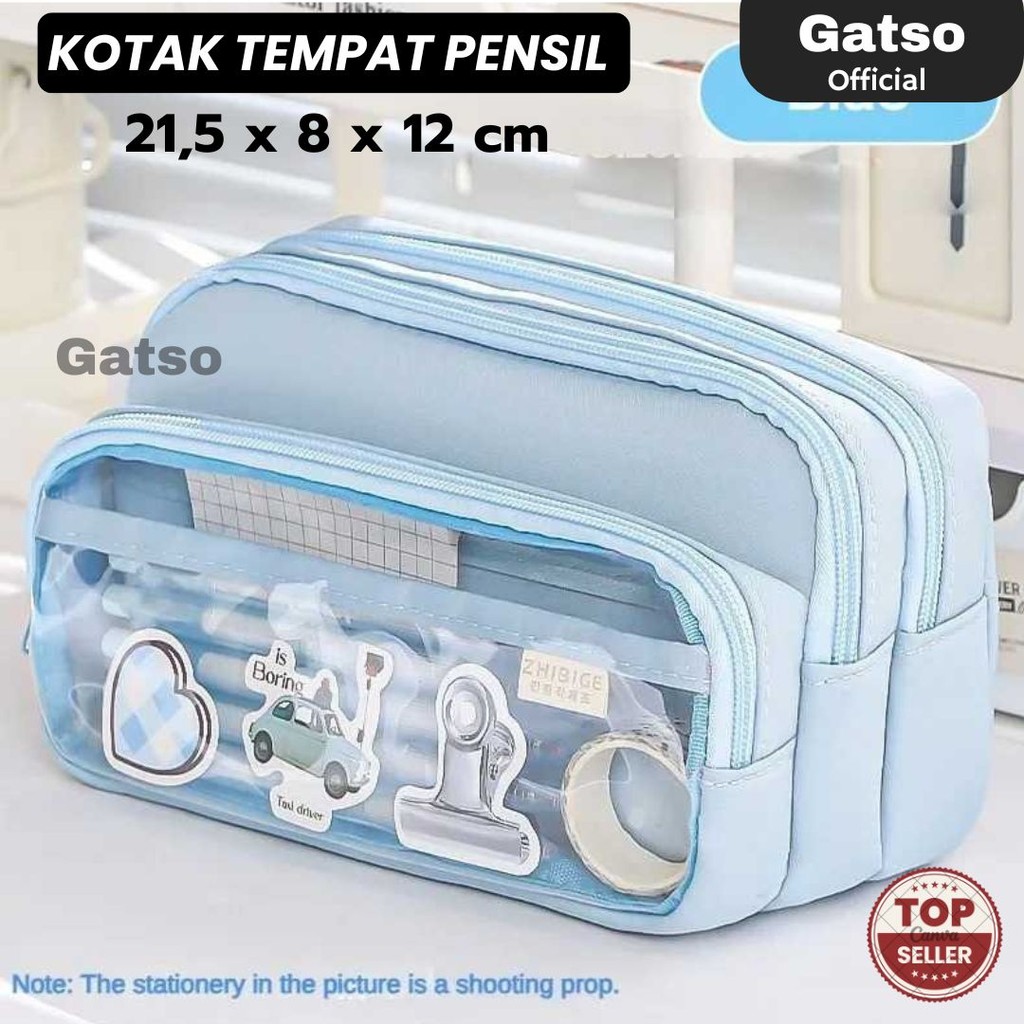 

Tempat Alat Tulis Tas Kotak Pensil Aesthetic Multi Layer Pencil Case Pouch Stationary