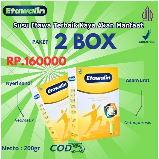 

ETAWALIN Paket 2 Box - Atasi Nyeri Sendi dan Pegal Linu 200gr Garansi Asli Original