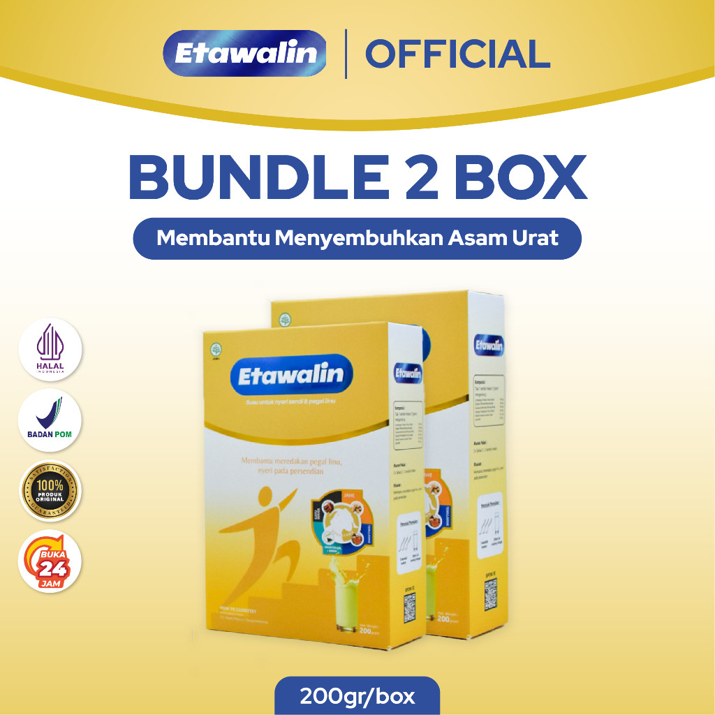 

PAKET 2 BOX Etawalin – Susu Etawa Atasi Masalah Asam Urat, Rematik Dan Nyeri Sendi Pada Tulang